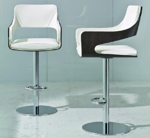 modernus dizainas-aukšta kėdė-juoda ir balta