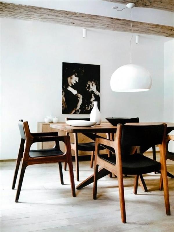 Skandinavski stol-leseni-in-usnjeni stoli-preprost-dekor