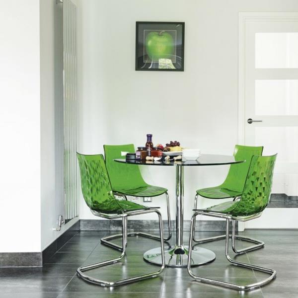 şeffaf-yeşil-yemek sandalyeleri
