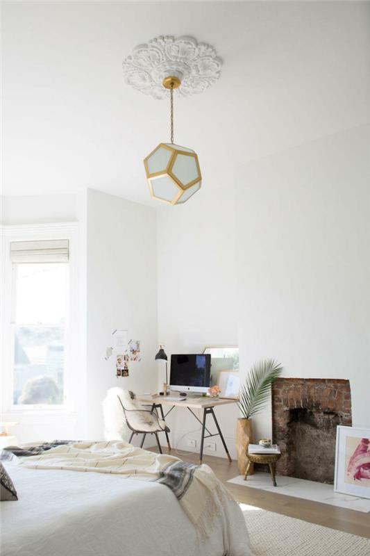 Miegamasis, biuro zona, studijos išplanavimas 25m2 ikea, geriausia geometrinė liustra buto dekoro idėja