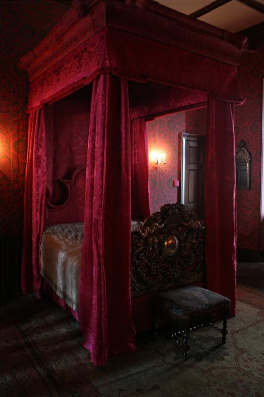 yetişkin-yatak odası-kırmızı-gotik-tarzı