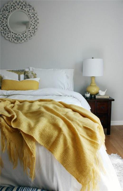 İskandinav-tasarım-yatak odası-deko-elemanları-hardal-sarı