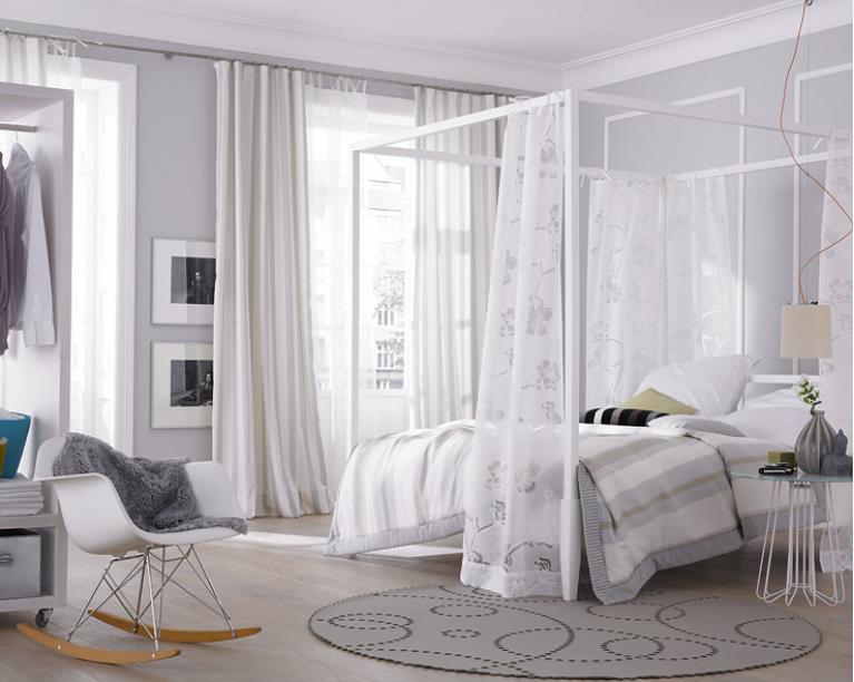 suaugusiųjų miegamasis-suaugusiųjų lova-dekoratyvinė-idėja-interjero dizainas-gražus-baltas-miegamasis