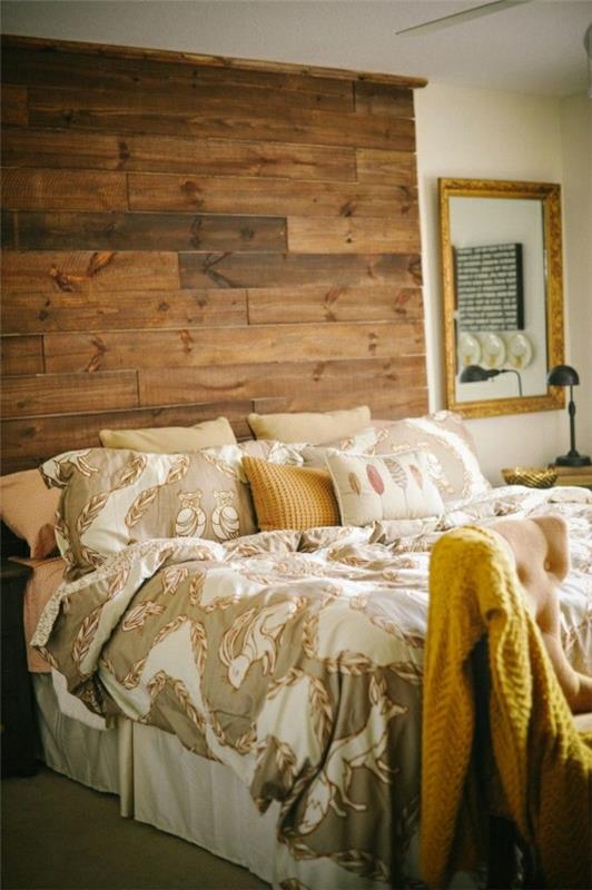 spalnica-cocoing-postelja-odeja-posteljo-bež-posteljnina-leseno-vzglavje-deco-cocooing