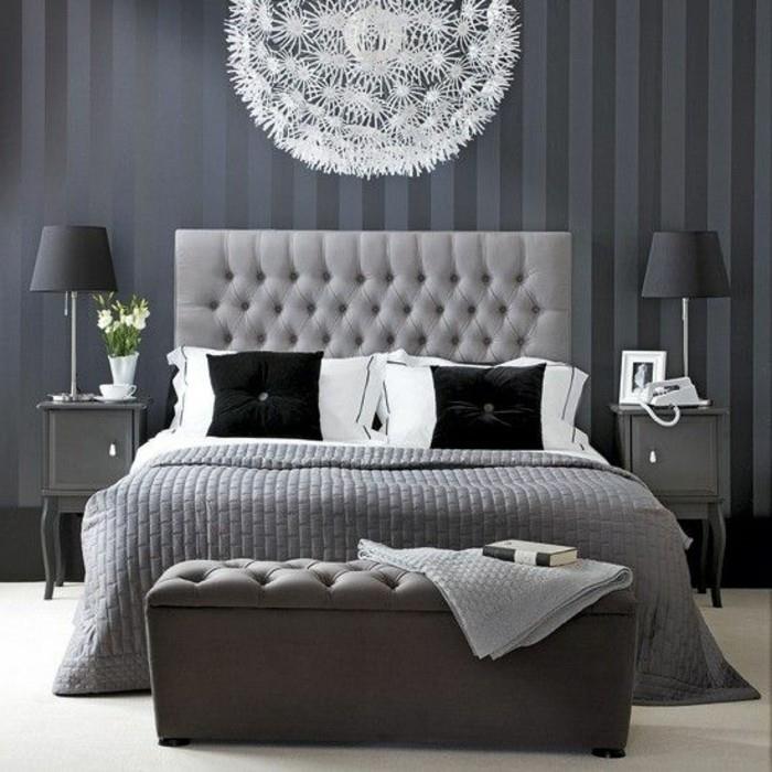 pilka-miegamojo-sienų apdaila-pilka-tapetai-dizainas