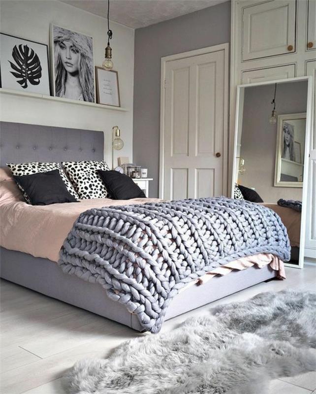 preproga za odrasle-spalnico-kompletno-glavo-posteljo-sivo-odejo-sivo-barvo-sivo-krzno
