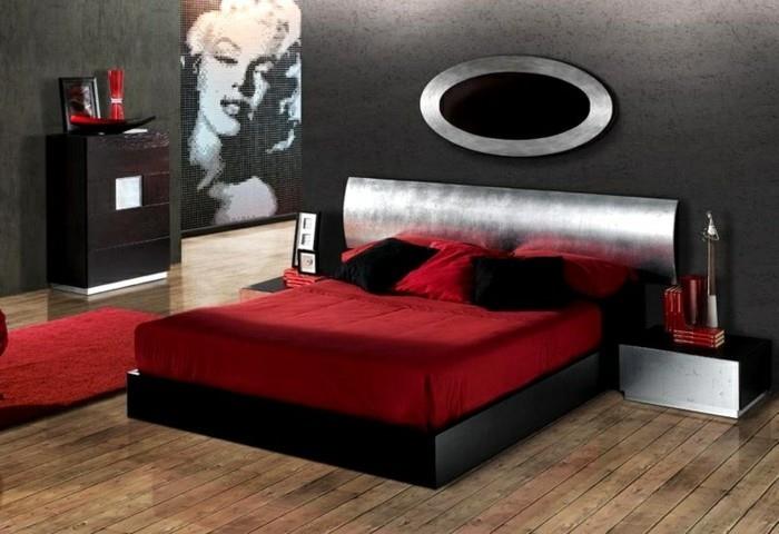 original-spalnica za odrasle-rdeča-črna-s-kovino spremenjene velikosti