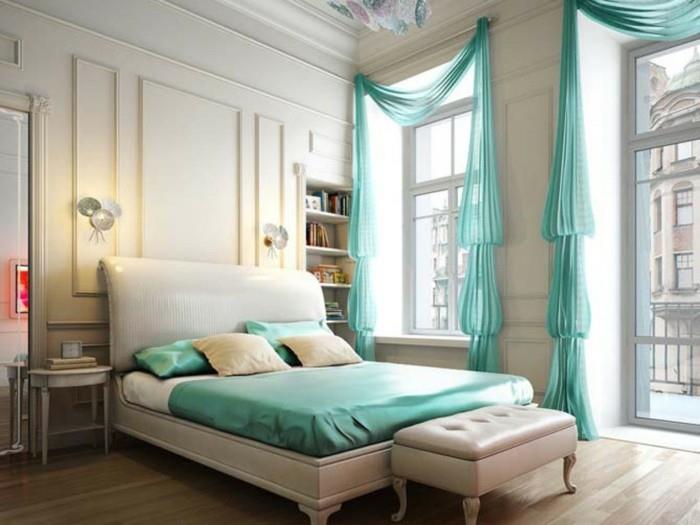 originalne zavese za odrasle-spalnice-v-belem-usnju in zeleni barvi