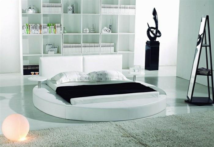 spalnica za odrasle-original-okrogla postelja-bela-črna-svetilka-okroglo-po-tleh spremenjena velikost