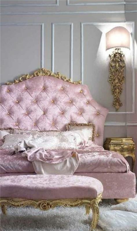 suaugusiųjų-romantiška-lova-capitonne-šviesiai rožinė-atlasinė-kiliminė-balta