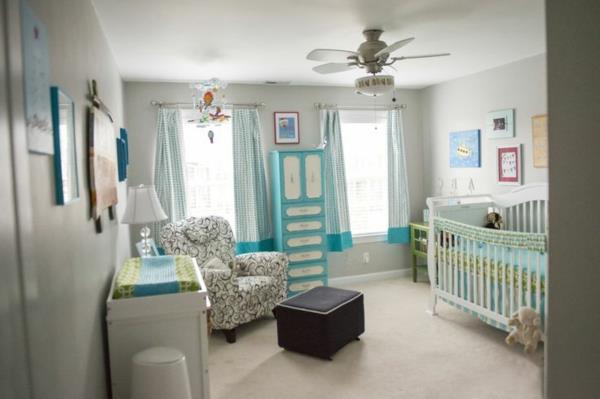 kūdikio berniuko kambarys-žalia-minkšta-balta