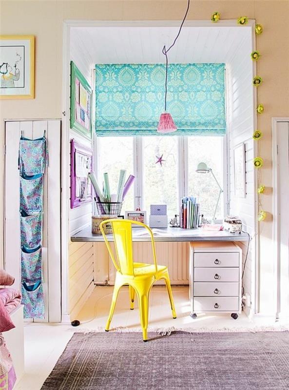 çocuk odası-bin-mobilya-renk-fikir-yatak odası-boya-bir-oda-iki-renk