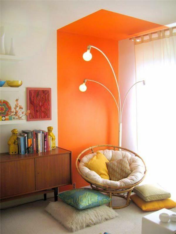yaratıcı-genç-yatak odası-eski-dolap-turuncu-boya-eski-koltuk