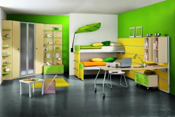 paauglių miegamasis-žalia-geltona-švieži