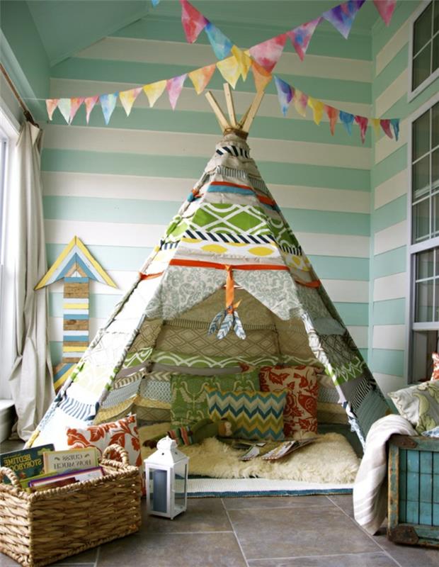 vaikų kambarys-make-a-teepee-palapinė-teepee-vaikų-idėjų žaidimas