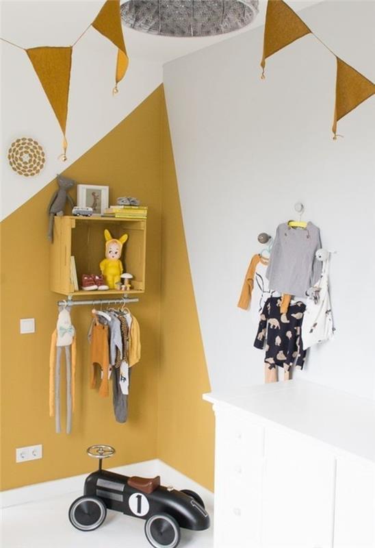 modern-çocuk odası-boya-hardal-sarı-beyaz