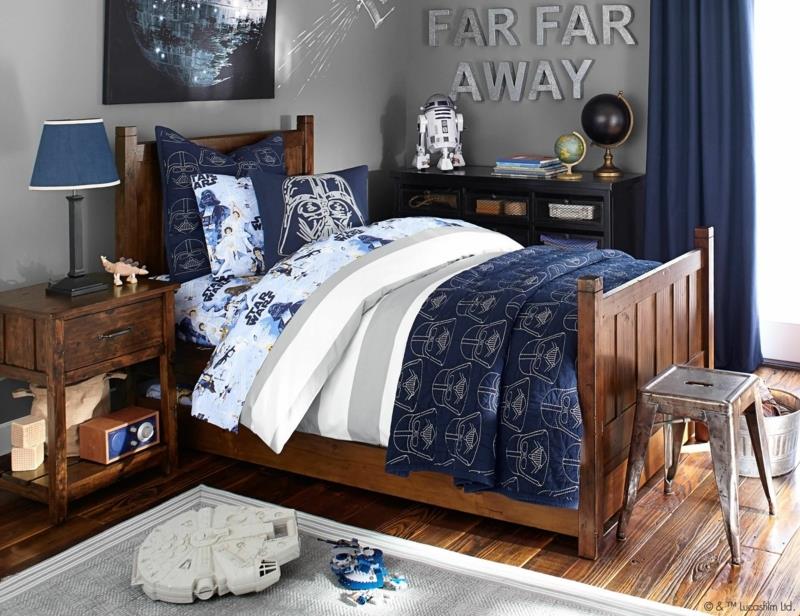 pilkas ir mėlynas miegamasis papuoš jūsų berniuko kambarį