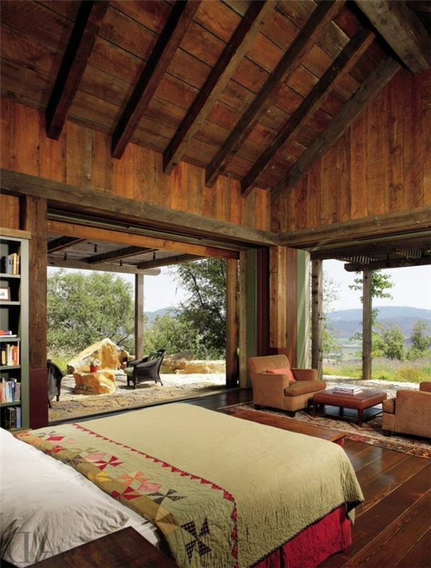 pagrindinis miegamasis su gražiu vaizdu-idealus-deko-meistras-apartamentas-medžio masyvo-dideliame lange