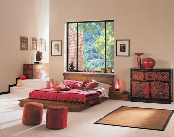 zen-yatak odası-yatak-platform-kırmızı tuşlar