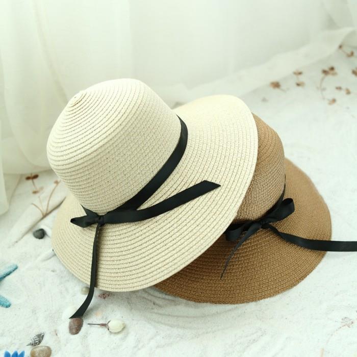 skrybėlės-moters-vasaros-dviejų spalvų-baltos ir smėlio spalvos dydžio keitimas