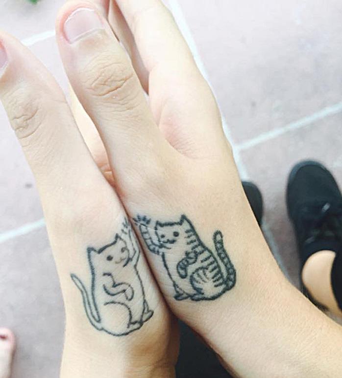 ideja risanje mačke simbol mačka tetovaža roka