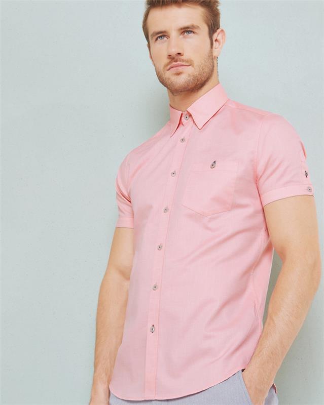 kiabi moška roza majica s kratkimi rokavi za poletje v prodaji
