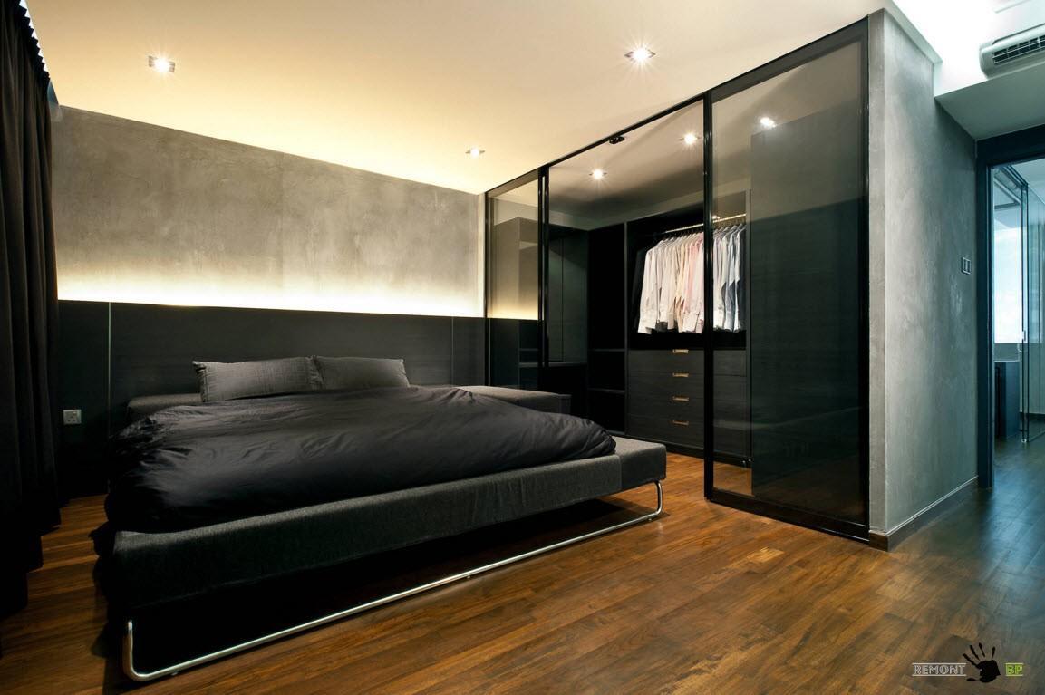 Dormitorio con muebles negros
