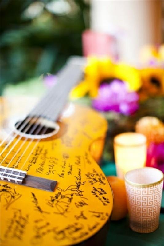 Ritualinė vestuvių svečių knyga rožinė ir pilka vestuvių originali idėja svečių knygos gitara su šeimininkų pranešimais
