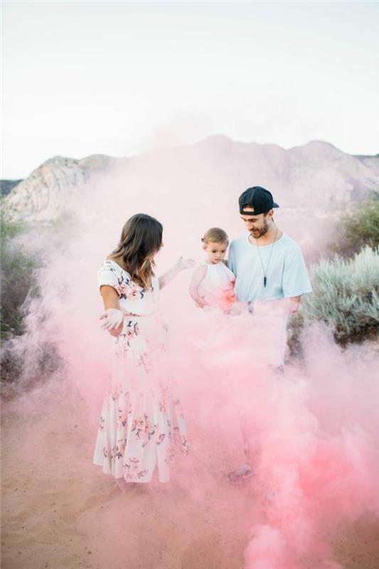 Lepa napoved nosečnosti Dekle Sex Image Objava Sporočilo spola Beautiful Pink Powder Photo