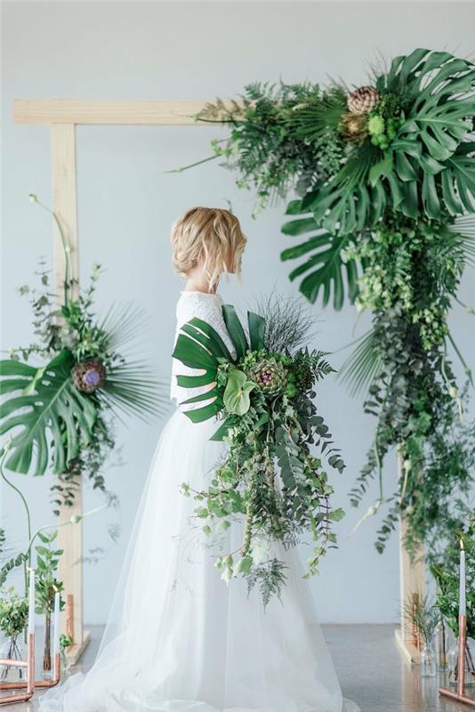 Originalios vestuvių gėlių meno kabančios gėlių kompozicijos dekoravimo floristų delnai