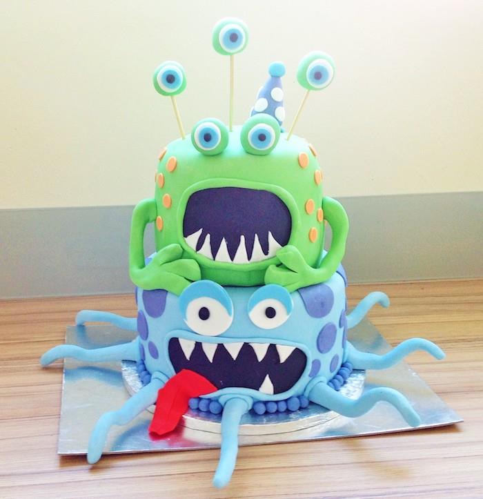 Monster High canavarları ile kişiselleştirilmiş doğum günü pastası fotoğrafı, komik doğum günü pastası