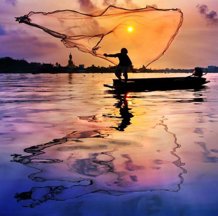 vezje na Tajskem-ribič-na-Tajskem