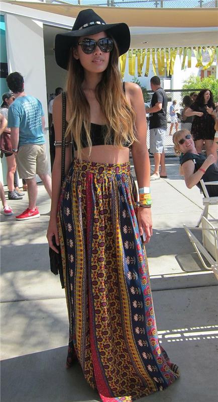 Hipių prašmatni suknelė „Coachella“ festivalio ilga bohemiška suknelė, dėvėkite vasarišką stilingą ir patogią „Coachella“ aprangą dviejų dalių ilgio sijonas hipis trumpas be petnešėlių