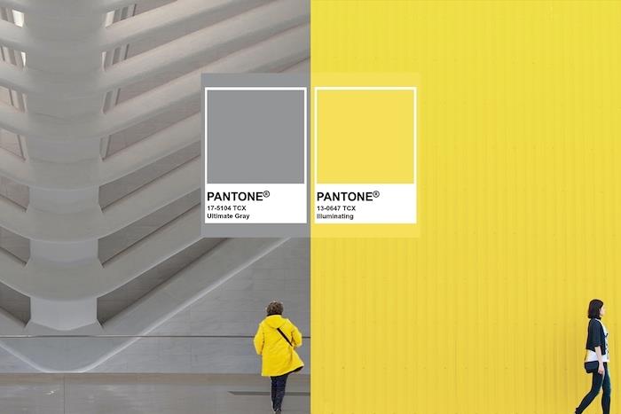 pantone označuje eno ploščo z barvami leta dve osebi na dnu