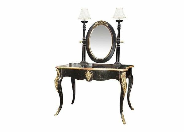 toaletna miza-napoleon-ogledalo-stojala-vzemi-obliko-dveh-razpršenih-spremenjenih svetlobnih svetilk