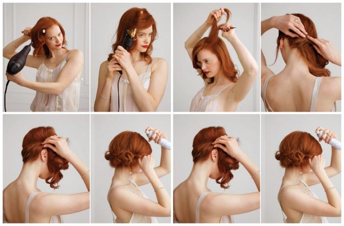 saç modeli modeli, orta uzunlukta ve kıvırcık saçlarda saç modeli yapmak için fotoğraflarla öğretici