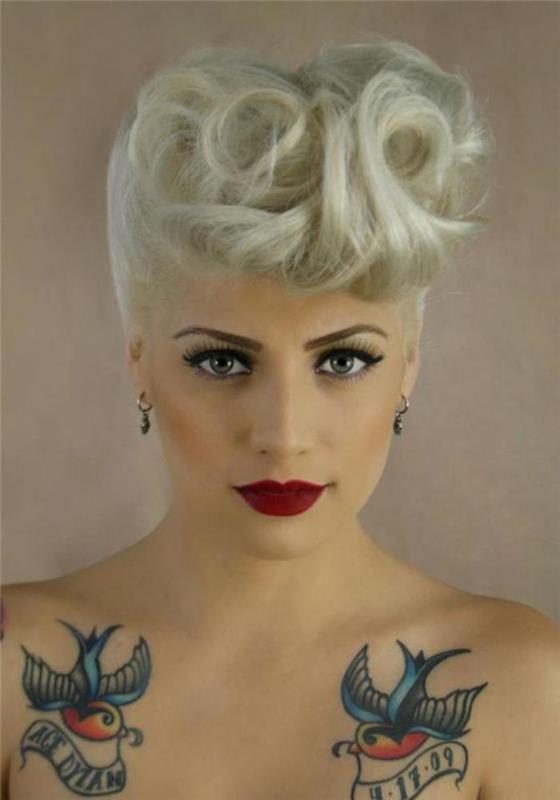 saç modeli-pin-up-sarı saç