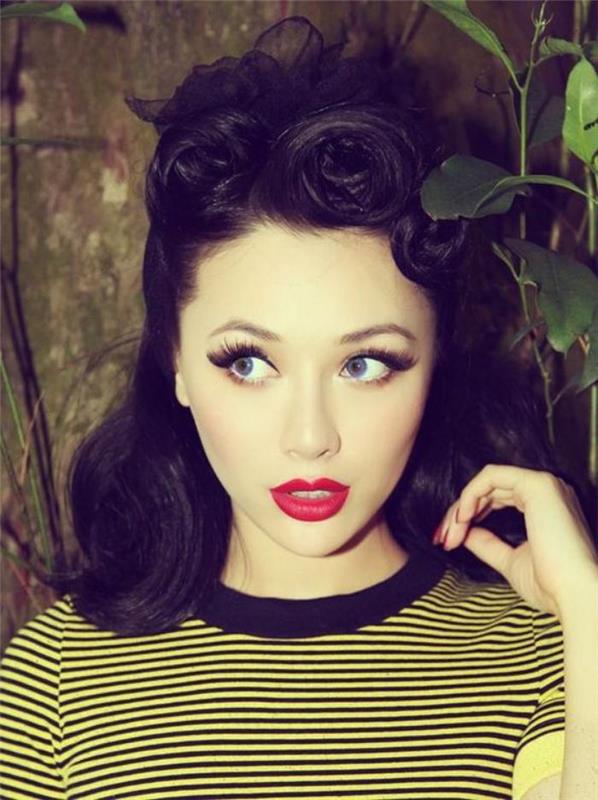 saç modeli-pin-up-orta saç