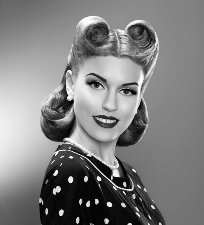 50'lerin saç modeli öğretici pin up rockabilly kesilmiş rulolar kadın muz zafer ruloları