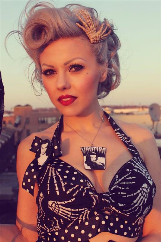 sarışın rockabilly kesim tuto zafer ruloları pin up retro