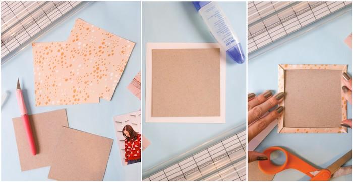 kendin için ucuz bir kişiselleştirilmiş hediye nasıl yapılır, bir scrapbooking fotoğraf albümü yapmak için ilk adım öğretici, kişiselleştirilmiş karton renkli kağıt kareler