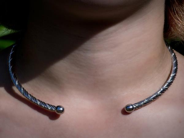 ogrlica s srebrnim navorom