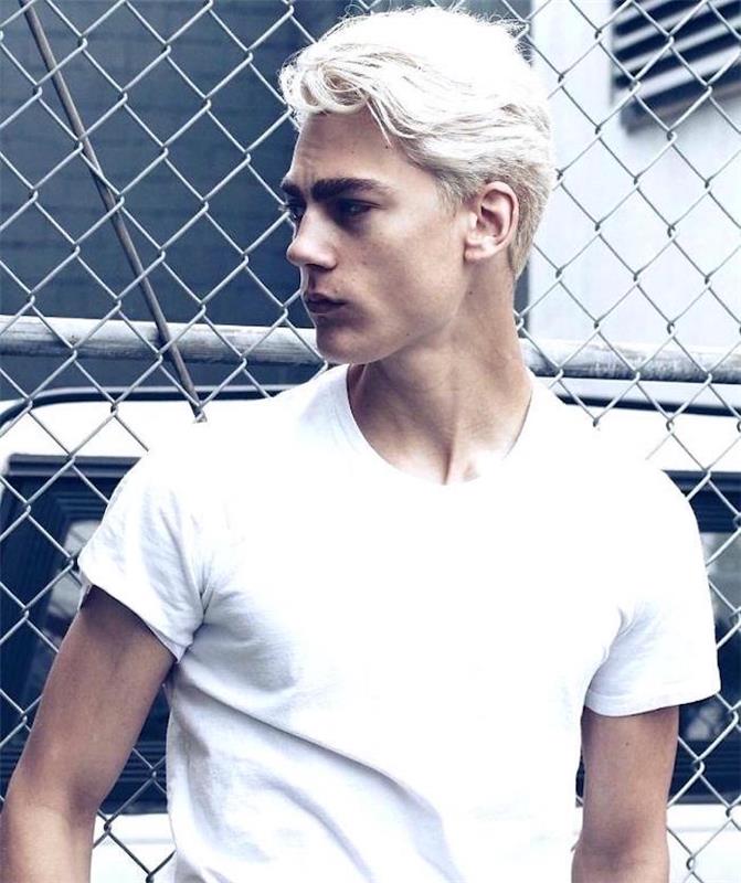 Skandinaviško stiliaus vilnos spalvos madingi platinos blondinės vyriški dažai