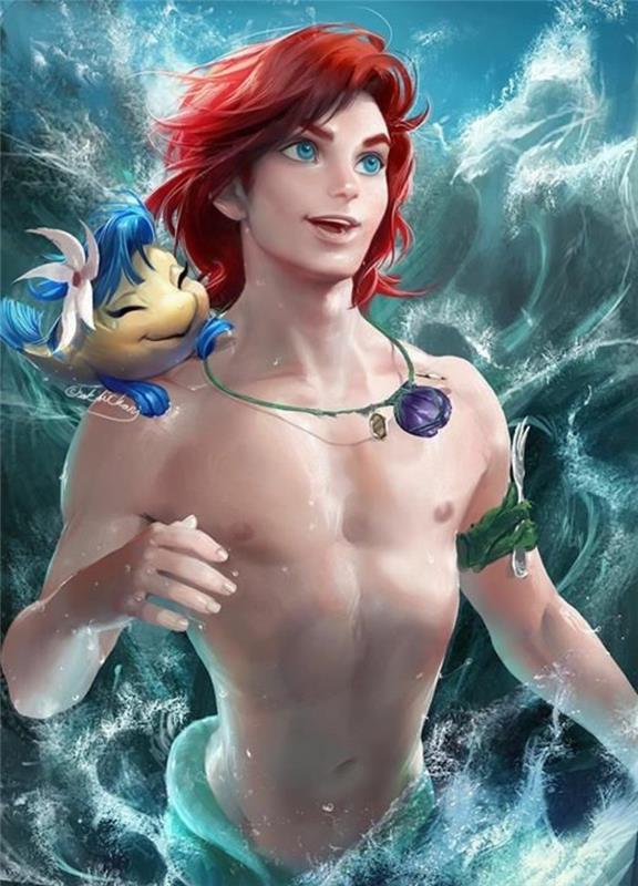 çizim-denizkızı-küçük-denizkızı-disney-Ariel-küçük-denizkızı-adam