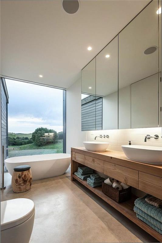 Güzel bej banyo modeli