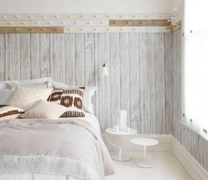 kaip sutvarkyti elegantišką suaugusiųjų miegamąjį-dekoruoti baltai-du mažus naktinius stalus-dailylentes-šviesaus medžio