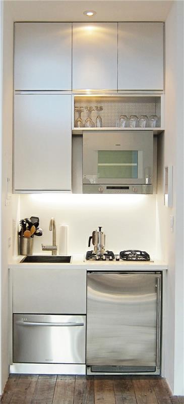 beyaz mobilyalı küçük bir mutfak nasıl düzenlenir-ikea-amerikan-mutfak