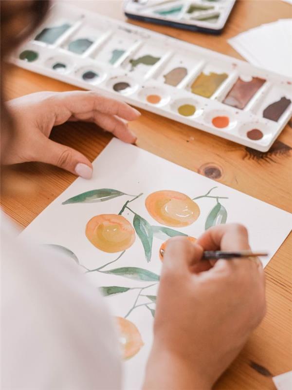 kaip išmokti piešti akvarelę suaugusiųjų rankiniu būdu ar su vaiku