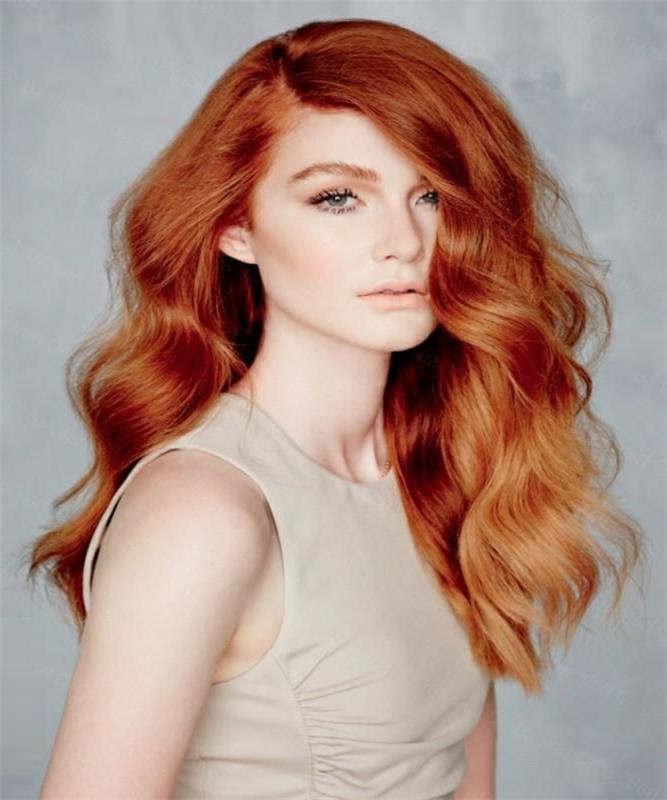 dalgalı-saç-saç modeli-fikirleri-kızıl-saçlı-kadın nasıl olur