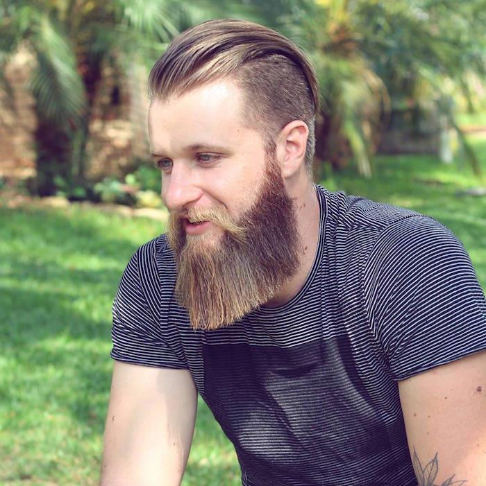moda ve uzun kesim üst kısa kenarlarda kalın bir sakal nasıl yapılır